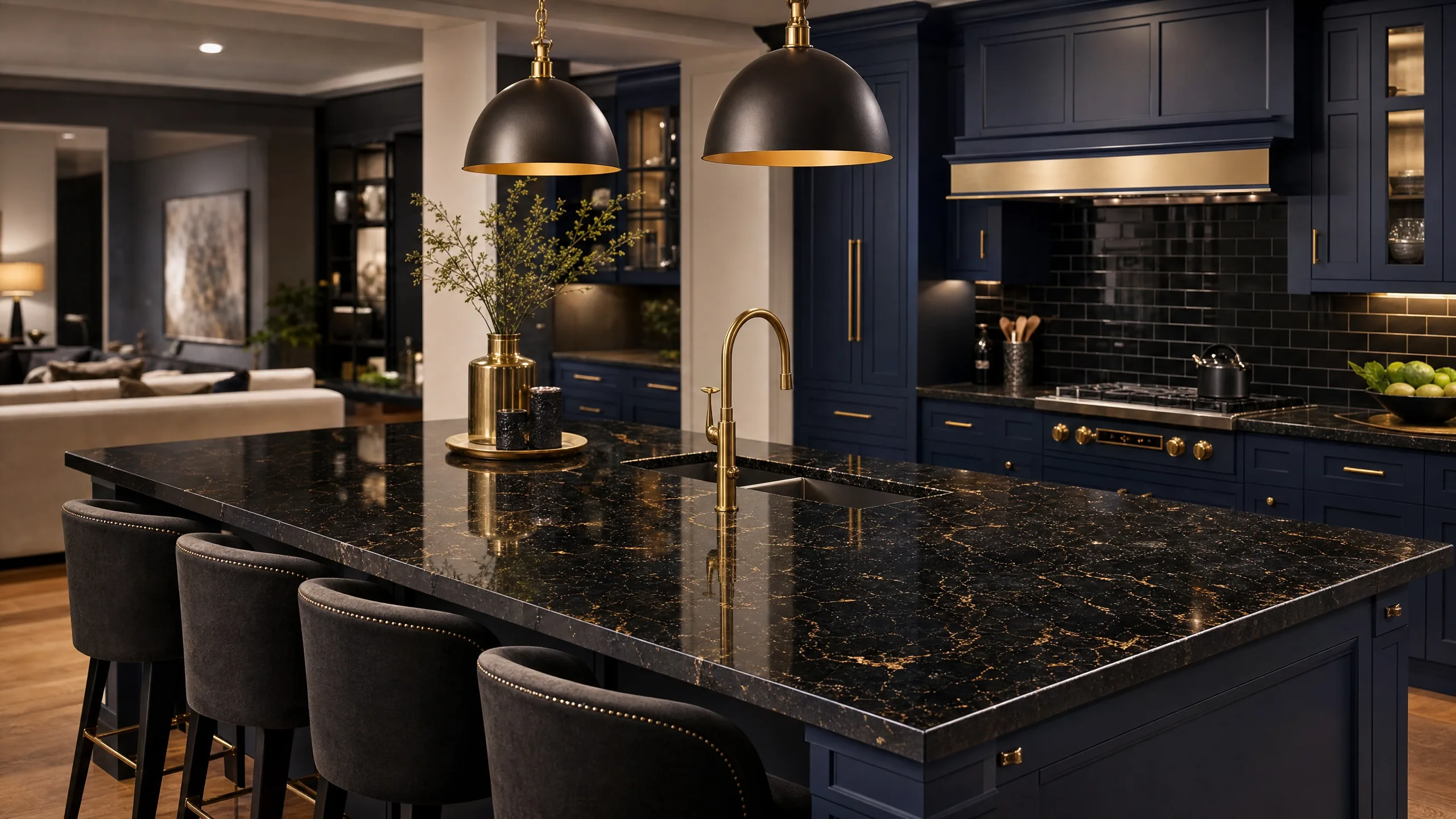 Dark Moody Kitchen — Folsom countertop installation