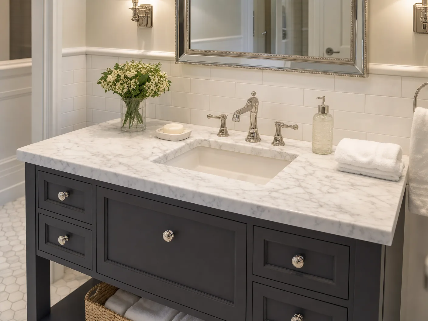 Guest Bathroom Vanity — Elk Grove countertop installation