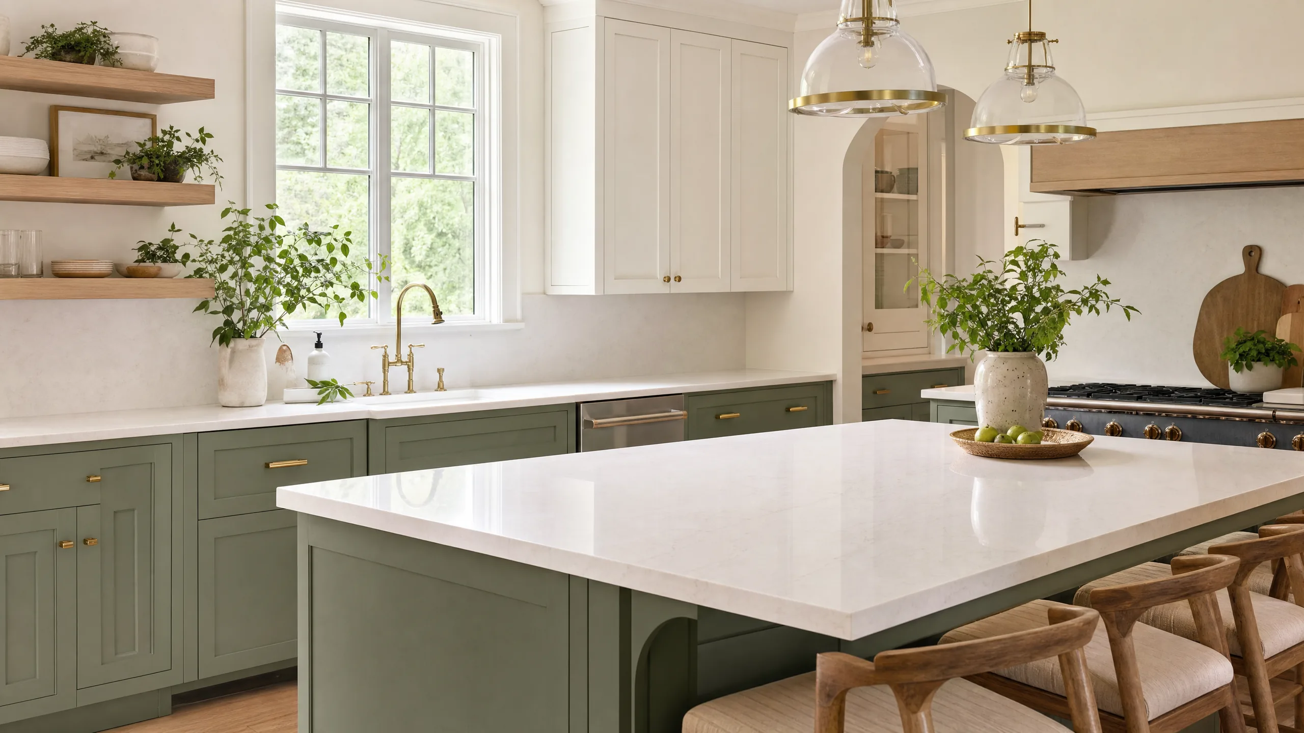 Sage Green Kitchen — Rocklin countertop installation